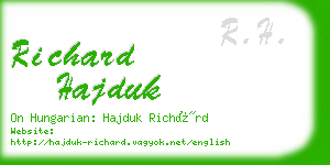 richard hajduk business card